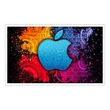 Quadro Decorativo Steve Jobs Aple Com Moldura Branca Gg2