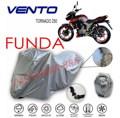 Funda Cubierta Lona Moto Cubre Vento Tornado 250