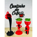 Kit Casal Cantinho Do Café 4 Peças 20 Cm Decoração Cozinha