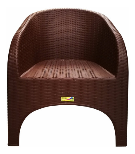 Sillon Plastico Simil Ratan Apilable Reforz Mateo Chocolate