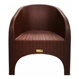 Sillon Plastico Simil Ratan Apilable Reforz Mateo Chocolate