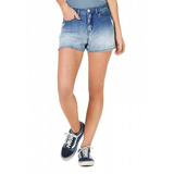 Shorts Jeans Feminino Com Detalhes Destroyed