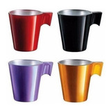 Tazas Vidrio X4 Luminarc Flashy Expresso 80cc Colores Caja