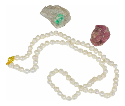 Collar Perlas Cultivadas Blancas Akoya Reales 7-8mm 65cm Lar