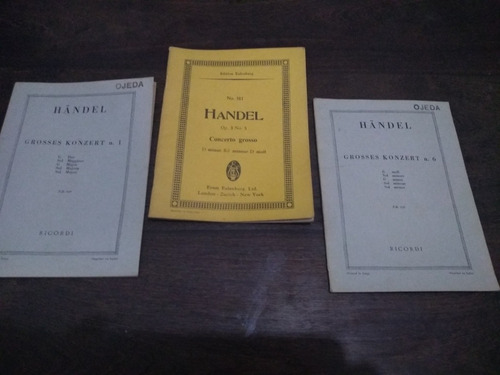 Lote 3 Partituras De Händel. Eulenburg/ Ricordi. Olivos