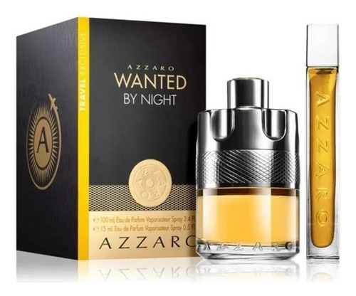 Kit Azzaro Wanted By Night 100ml Eau De Parfum + 15ml Pocket Eau De Parfum