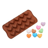 *molde Silicon 15 Corazones Hielo Chocolate Jabon Fondant*