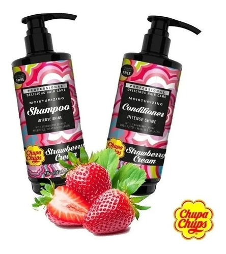 Kit Chupa Chups Strawberry Cream Shampoo Y Acondicionador !