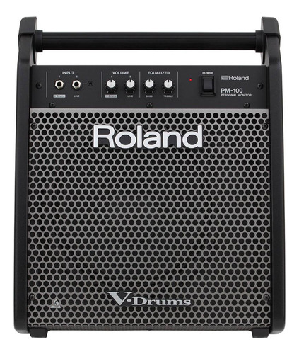 Amplificador Roland Pm-100 P/ Bateria 110v Monitor Preto 80w