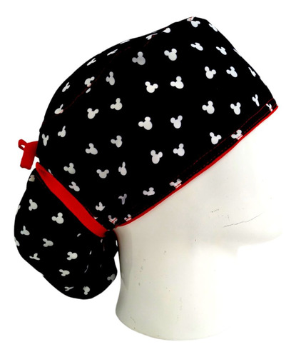 Gorro Quirúrgico Mujer + Lanyard Mickey Mouse Black