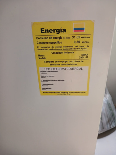 Congelador O Freezer , 142 Litros Color Blanco Casi Nuevo