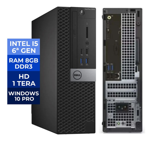 Cpu Computador Dell Desktop Optiplex I5 6500gº 1tb 8gb Wi10