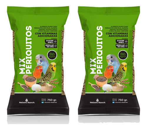 Alimento Mezcla Mix Periquitos Agapornis Nelsoni Ranch X2