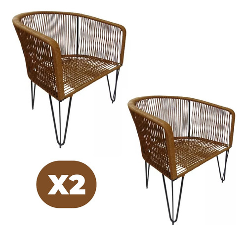 Combo X2 Sillones Gervasoni Individual - Símil Yute