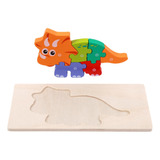 Rompecabezas De Madera Para Niños Dinosaurio Triceratops