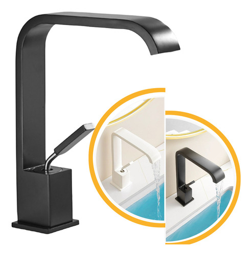 Torneira Para Banheiro Lavabo Cuba Baixa Monocomando Misturador De Mesa Luxo Preto