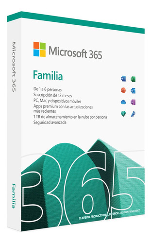 Microsoft Office 365 Familia Para 6 Usuarios / 12 Meses