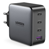 Carregador Rápido Ugreen Ganx Usb 100w 4 Em 1 Preto