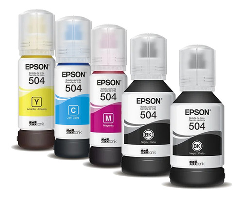 Kit De 5 Tintas Epson 504 Para/l6161 L4150 L4160 L6191/l6171