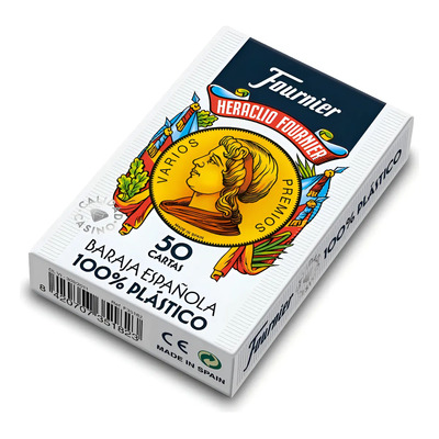 Fournier - Baraja Española Nº 2100 50 Cartas Reverso Azul Idioma Español Personaje Heraclio Fournier | Envío gratis