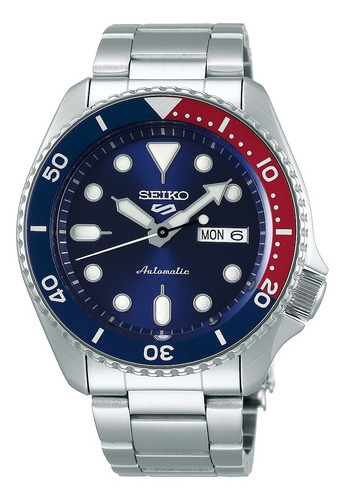 Reloj Seiko Original Automatico Sumergible Srpd53 Color De La Malla Acero Color Del Fondo Azul