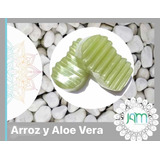 Jabón De Glicerina Vegetal De Arroz Y Aloe Vera. Barra 100 G