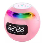 Reloj Despertador Parlante Portátil Bluetooth Luz Rgb Usb