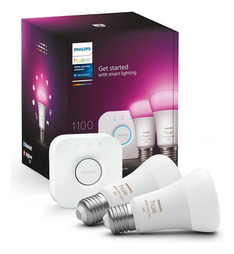 Philips Hue Kit Color X2 Lámparas Led + Bridge - Inteligente