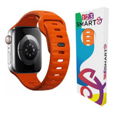 Pulseira De Silicone Mariner Compativel Com Apple Watch Iwatch 9 8 7 6 5 4 3 2 1 Se 38mm 40mm 41mm - Cor Laranja
