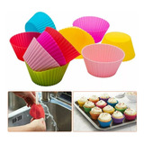 Kit 12 Formas Silicone Mini Cupcake Bolo Muffin Assadeira