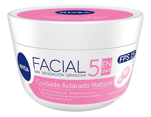 Crema Nivea Cuidado Facial Aclarado Nat Frasco X 100 Ml