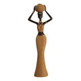 Figura De Mesa Con Figura De Mujer Africana, Color Marrón, P