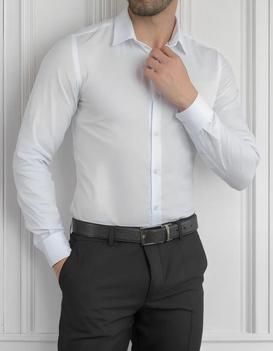 Camisa De Vestir Caballero Manga Larga Lavin 3 Piezas