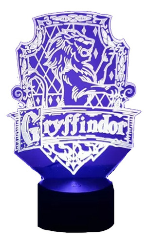 Lámpara De Mesa 3d Griffindor Harry Potter Base Negra