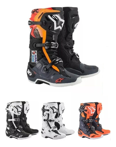 Jm Botas Alpinestars Tech 10 Motocross Enduro Negro Naranja