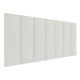 Cabeceira Modulada Adesiva 20x60cm (1 Placa) Corino Branco