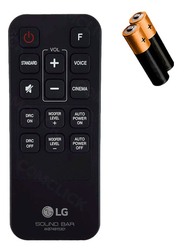 Controle Remoto Las453b Soudbar LG Novo Original