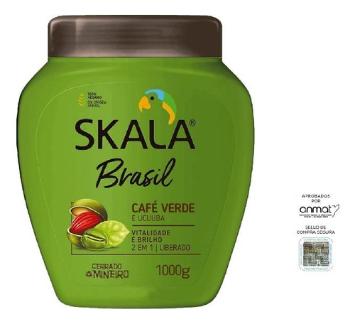Máscara Capilar Vegana Café Verde Brasil X1kg Skala Original