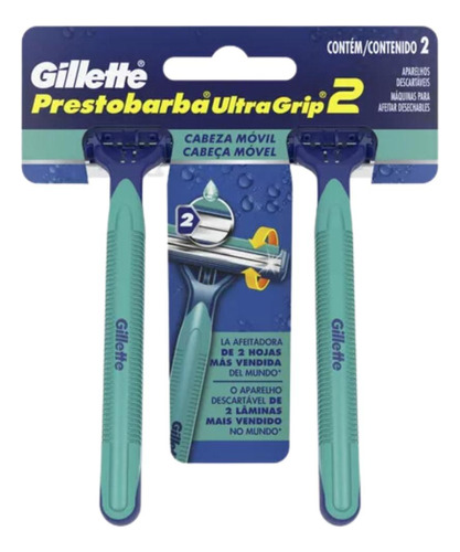 Aparelho De Barb Gillette Prestobarba Ultra Grip Com 2 Udn