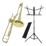 Kit Trombone Pisto Tenor Tb 200pd + Estante De Partitura S1