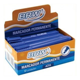 Pincel Atômico Brw Marcador Permanente Azul 5mm 12 Unidades