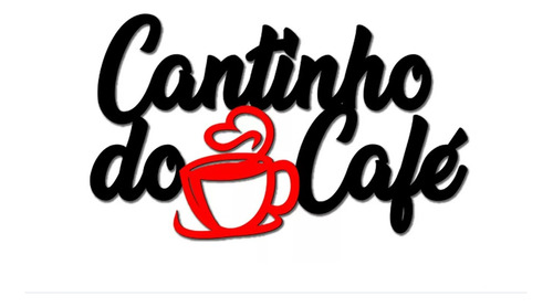Painel Decorativo Cantinho Do Café Preto Xicara Vermelha Mdf