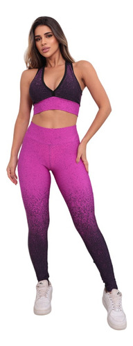 Conjunto Academia Fitness Calça Legging E Top Cropped Treino