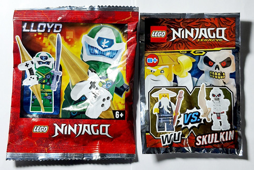 2 Orginales Figuras D Lego Ninjago Lloid Wu Skulkin En Sobre