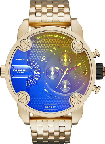 Reloj Diesel Dz7347 Little Daddy Dorado Hombre Original