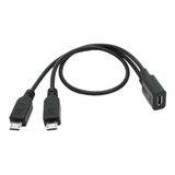 Extensao Micro Usb Duplo - 1 Femea X 2 Macho 12 Cm E 25 Cm