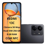 Xiaomi Redmi 13c 8/256 Preto Nfc + Nfe + Carregador Turbo