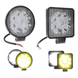 Faro 9 Led Bicolor Blanco Ambar Estrobo Auto Moto 4x4 Pvc F1