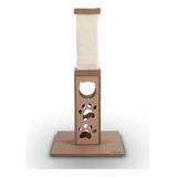 Rascador Torre Tubo Para Gatos Xl Pro 80 Cms Madera Y Sisal