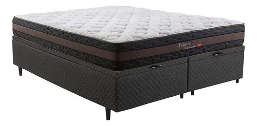 Cama Box Baú Queen Herval Palermo, Preto, 74x158x198cm